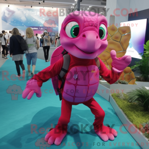 Magenta Sea Turtle mascot...