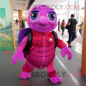 Magenta Sea Turtle mascot...