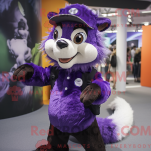 Purple Skunk mascot costume...