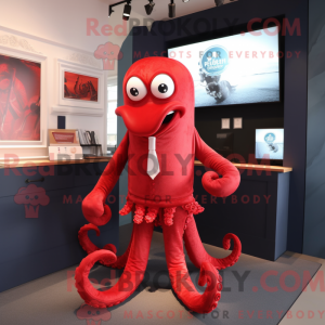 Red Kraken mascot costume...