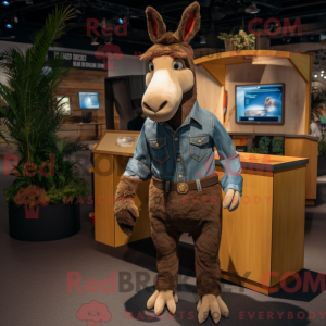 Brown Donkey mascot costume...