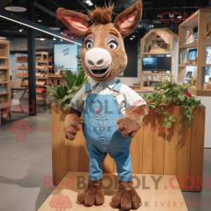 Brown Donkey mascot costume...