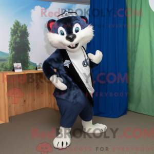 Navy Skunk mascot costume...