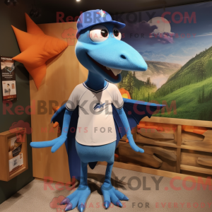 Blue Pterodactyl mascot...