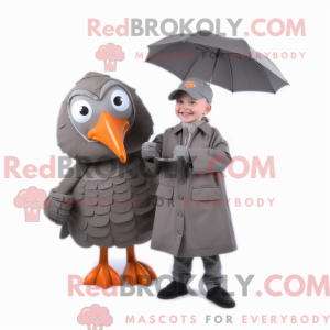 Grå Tyrkiet maskot kostume...