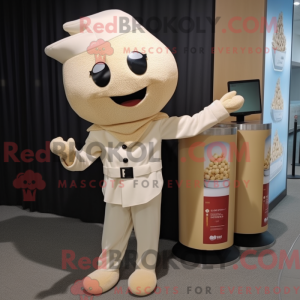 Beige Pop Corn mascot...