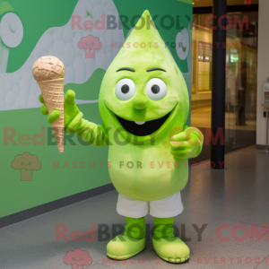 Lime Green Ice Cream Cone...