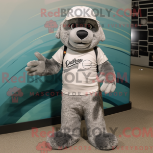 Sølv Otter maskot kostume...