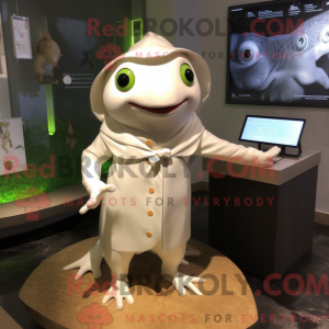 White Frog maskot drakt...