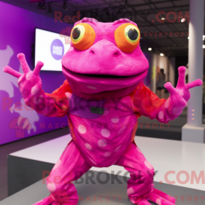 Magenta Frog maskot...