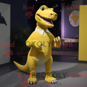 Lemon Yellow T Rex mascot...