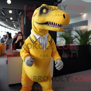 Lemon Yellow T Rex mascot...