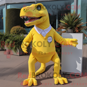 Lemon Yellow T Rex mascot...