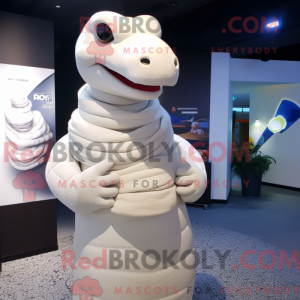 Hvid Titanoboa maskot...