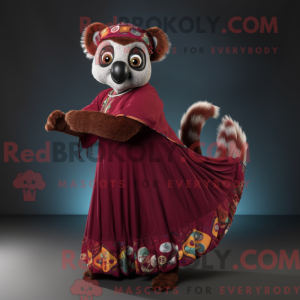 Maroon Lemur mascot costume...
