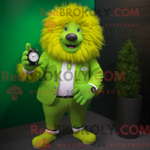 Lime Green Porcupine mascot...