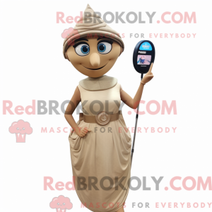 Tan Gyro mascot costume...