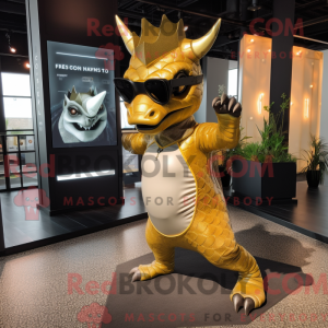 Gold Triceratops mascot...