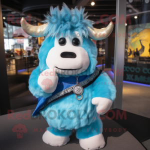 Sky Blue Yak mascotte...