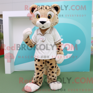 Tan Leopard mascot costume...