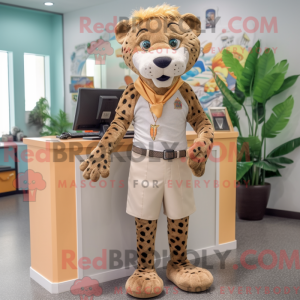 Tan Leopard mascot costume...