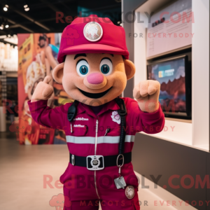 Magenta Fire Fighter mascot...