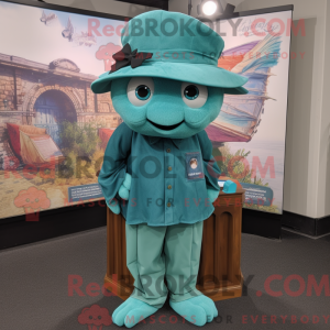 Teal Mermaid mascot costume...