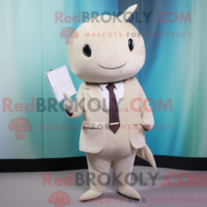 Beige Narwhal mascot...