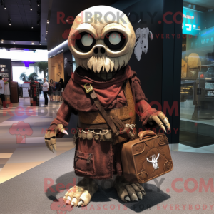 Brun skull maskot drakt...