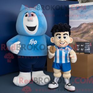 Blue Pop Corn mascot...