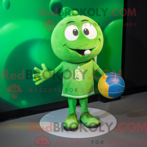 Green Handball Ball mascot...