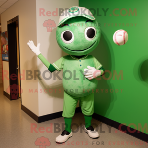 Green Baseball Ball mascot...