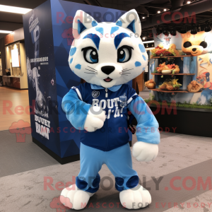 Blue Bobcat mascot costume...