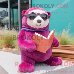Magenta Seal maskot kostume...