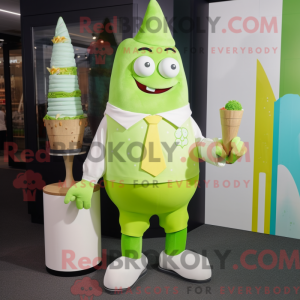 Lime Green Ice Cream mascot...