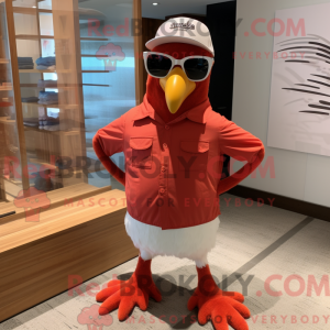 Red Seagull mascot costume...