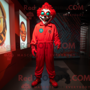 Red Evil Clown mascot...