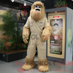 Beige Sasquatch mascot...