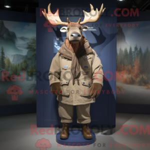 Navy Elk maskotdraktfigur...