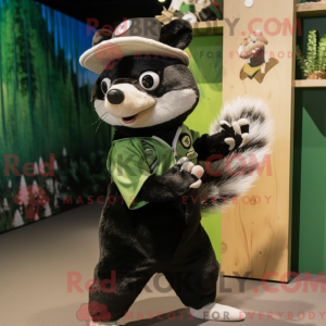 Olive Skunk mascot costume...