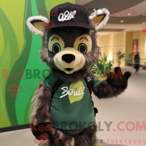 Olive Skunk mascot costume...