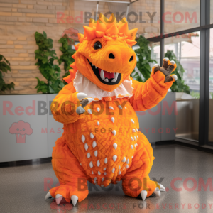 Orange Ankylosaurus mascot...