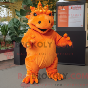 Orange Ankylosaurus mascot...