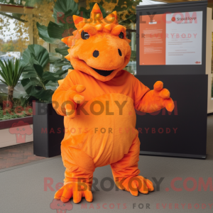 Orange Ankylosaurus maskot...