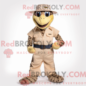Beige Python mascot costume...