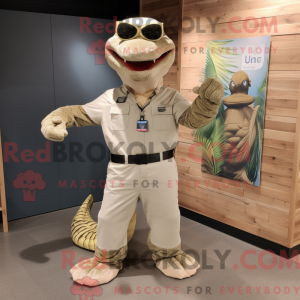 Mascotte de Python beige...