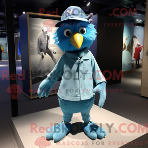 Cyan Harpy mascot costume...