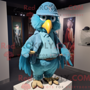 Cyan Harpy maskotdraktfigur...