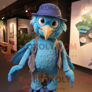 Cyan Harpy maskot kostume...