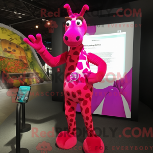 Magenta Giraffe maskot...